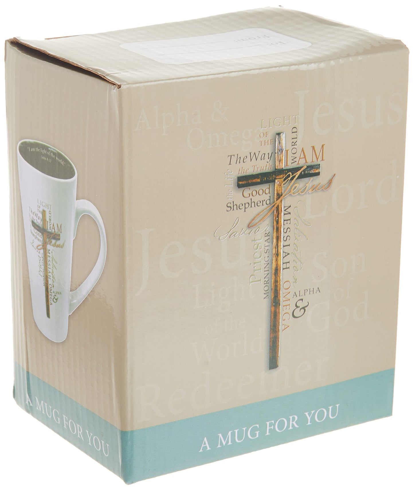 Christian Art Gifts White Stoneware Coffee Mug with Handle – 16 oz. Microwave & Dishwasher-safe Inspirational Scripture Coffee & Tea Mug for Men & Women with Bible Verse: Light of The World –John 8:12