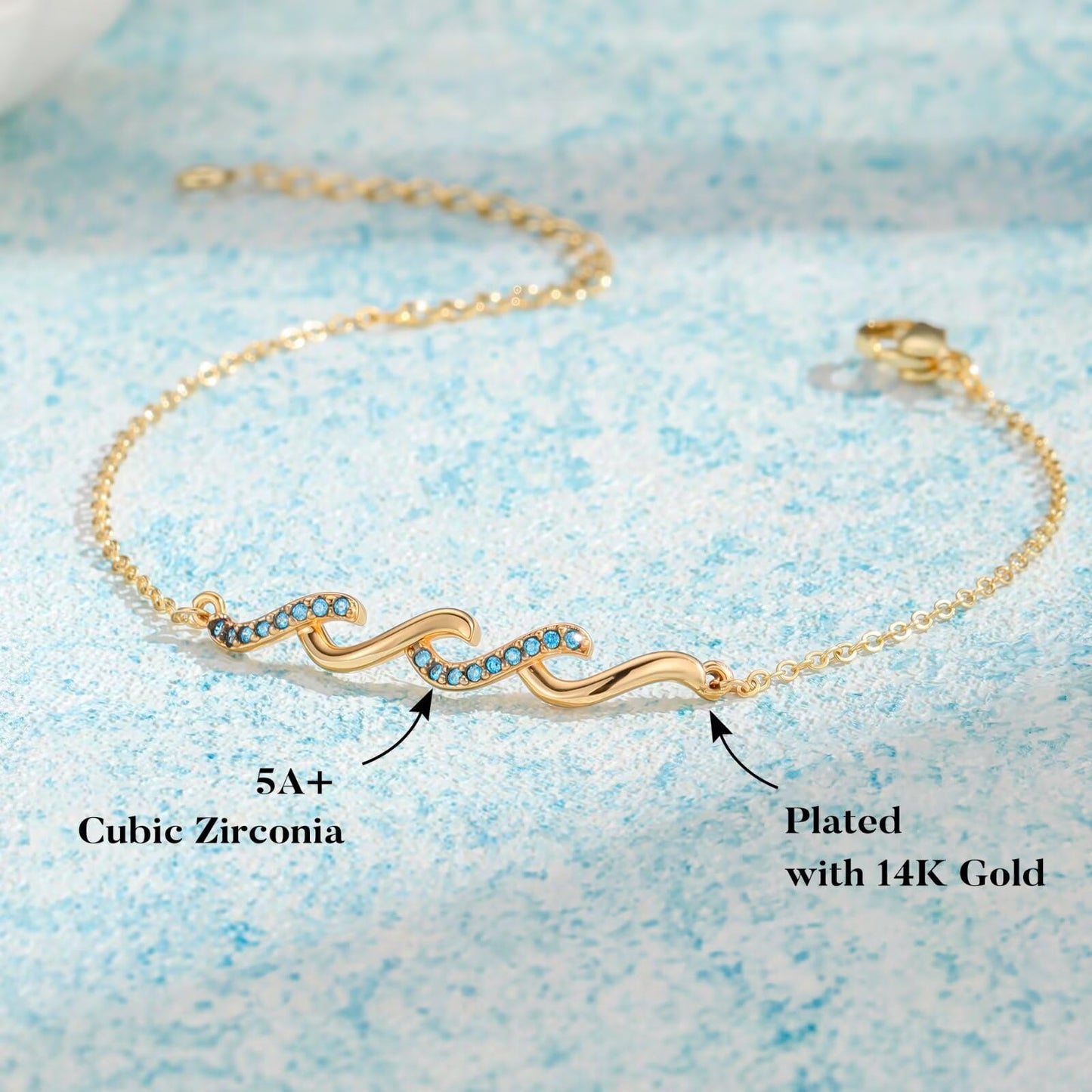IEFLIFE Birthday Gifts for Women - Birthday Gifts for Best Friend Women Her, Happy Birthday Gift for Mom Daughter Sister Friend, Wave Bracelet Jewelry Gift for Her