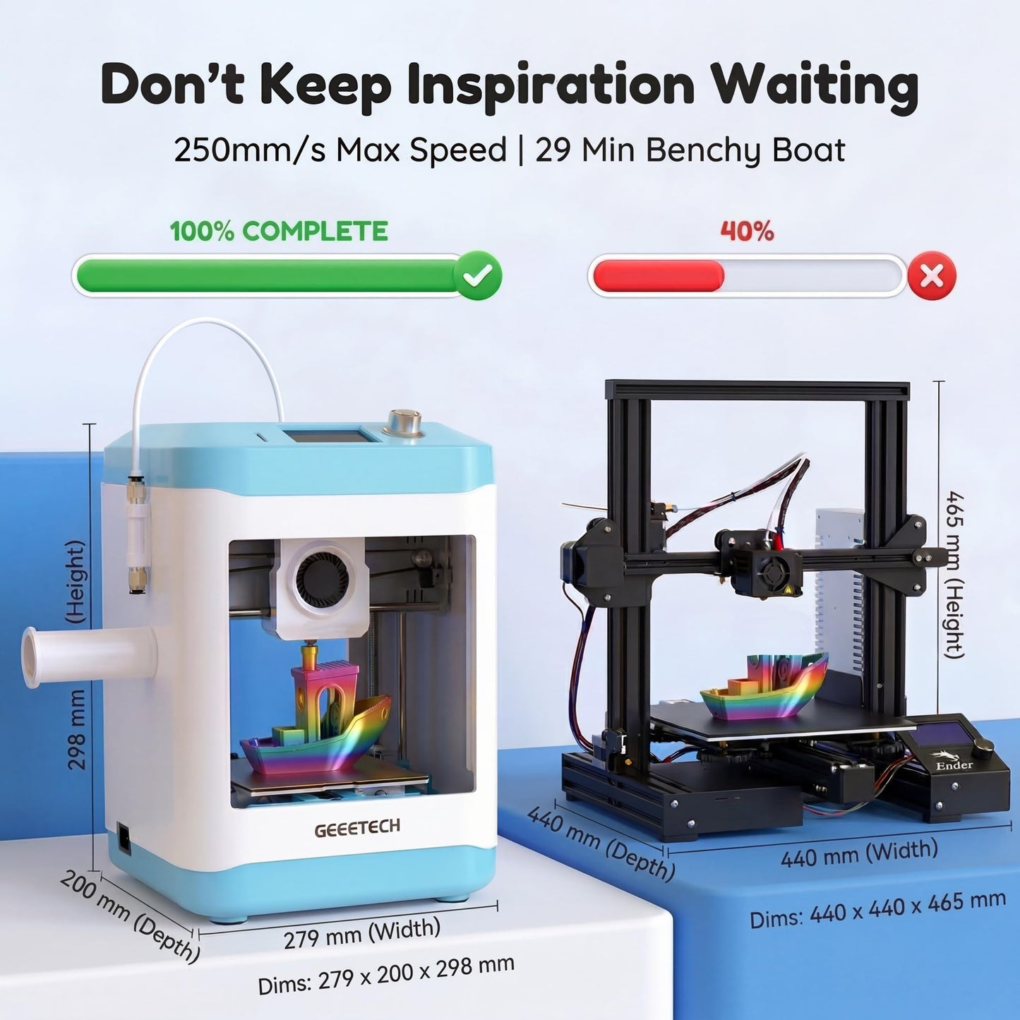 M1S Mini 3D Printer for Kids & Beginners, Perfect STEM Gift Wi-Fi App Control, Smart Auto Leveling, Precise & High Speed Printing, Direct Drive Extruder, Compatible with PLA/TPU Filament