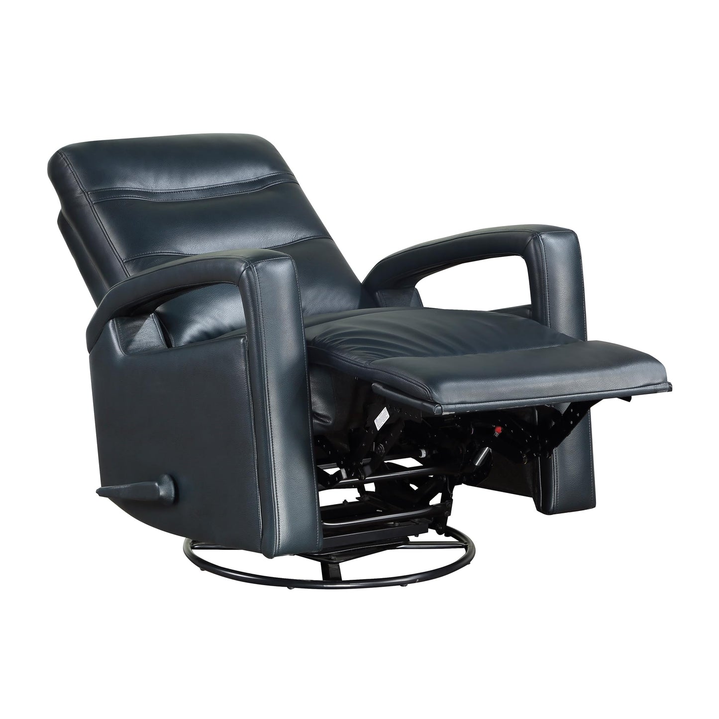 Lexicon Swivel Glider Recliner Chair Living Room Reclining Sofa Chair, Home Theater Seating, Manual Recliner Sofa Chair with Lever for Living Room/Office/Apartment, Navy Blue
