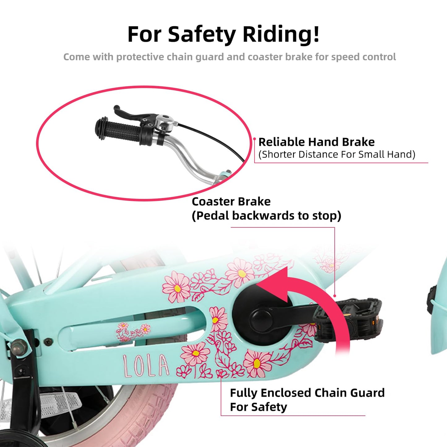 JOYSTAR 20 Inch Kids Bike Lola Girls Bike for 7-10 Years Princess Children Bicycle with Kickstand Kids' Bicycles Mint Green