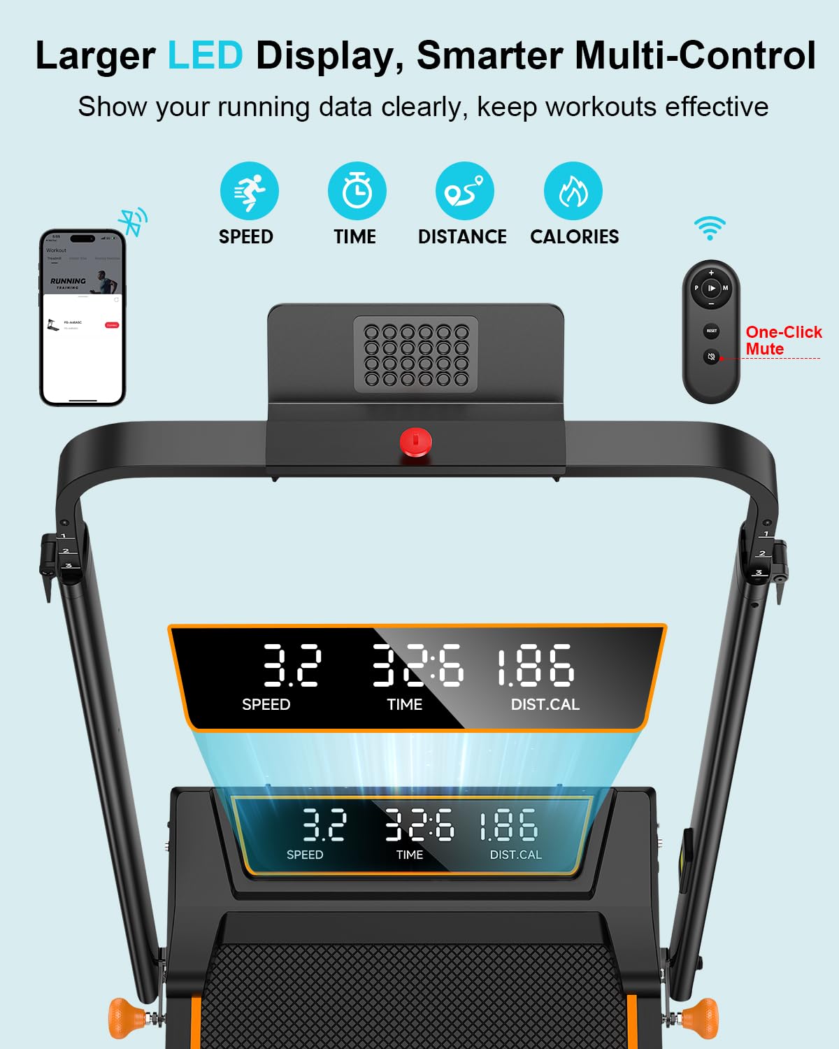 Rayspace Walking Pad with 12% Incline/Adjustable Height, Upgraded 3.5HP Walking Pad with Handle Bar, 4 in 1 Foldable Under Desk Treadmill, Electric Portable Treadmills for Home 350LBS, LED Display