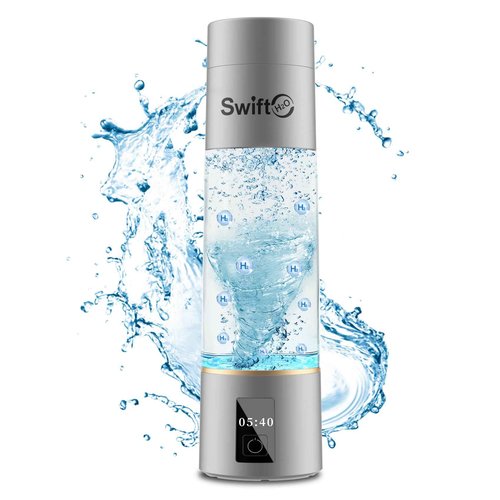 SwiftH2O Hydrogen Water Bottle 2024 with PEM SPE Technology, PEM Electrolysis Hydrogen Generator 4000+ PPB LED Display, Hydrogen Water Ionizer Machine for Home Office Travel, Gifts for Men and Women