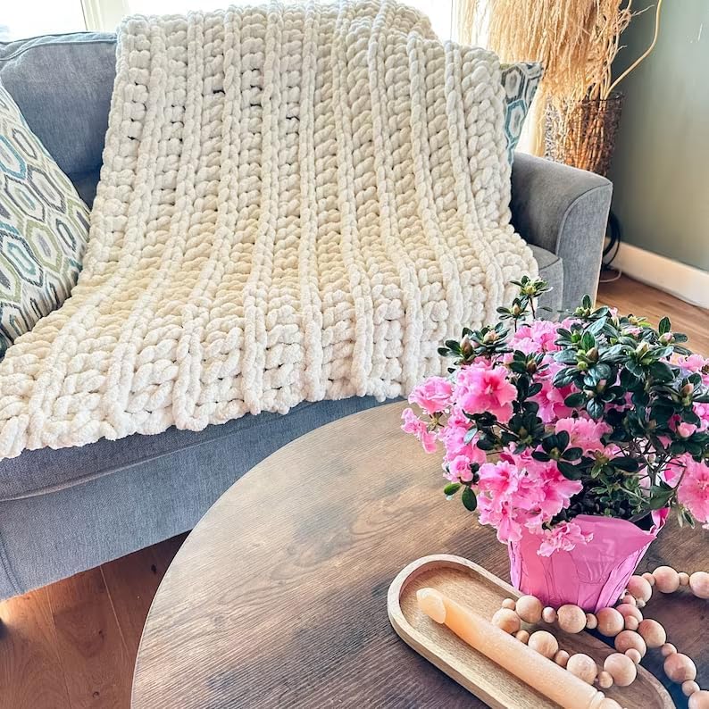 QWM 84“ Chunky Blankets Loom Knitting Looms Long Installation Free and Adjustable Foldable Portable Extra Loom Large 38,48,60, 72,84,96 Inch