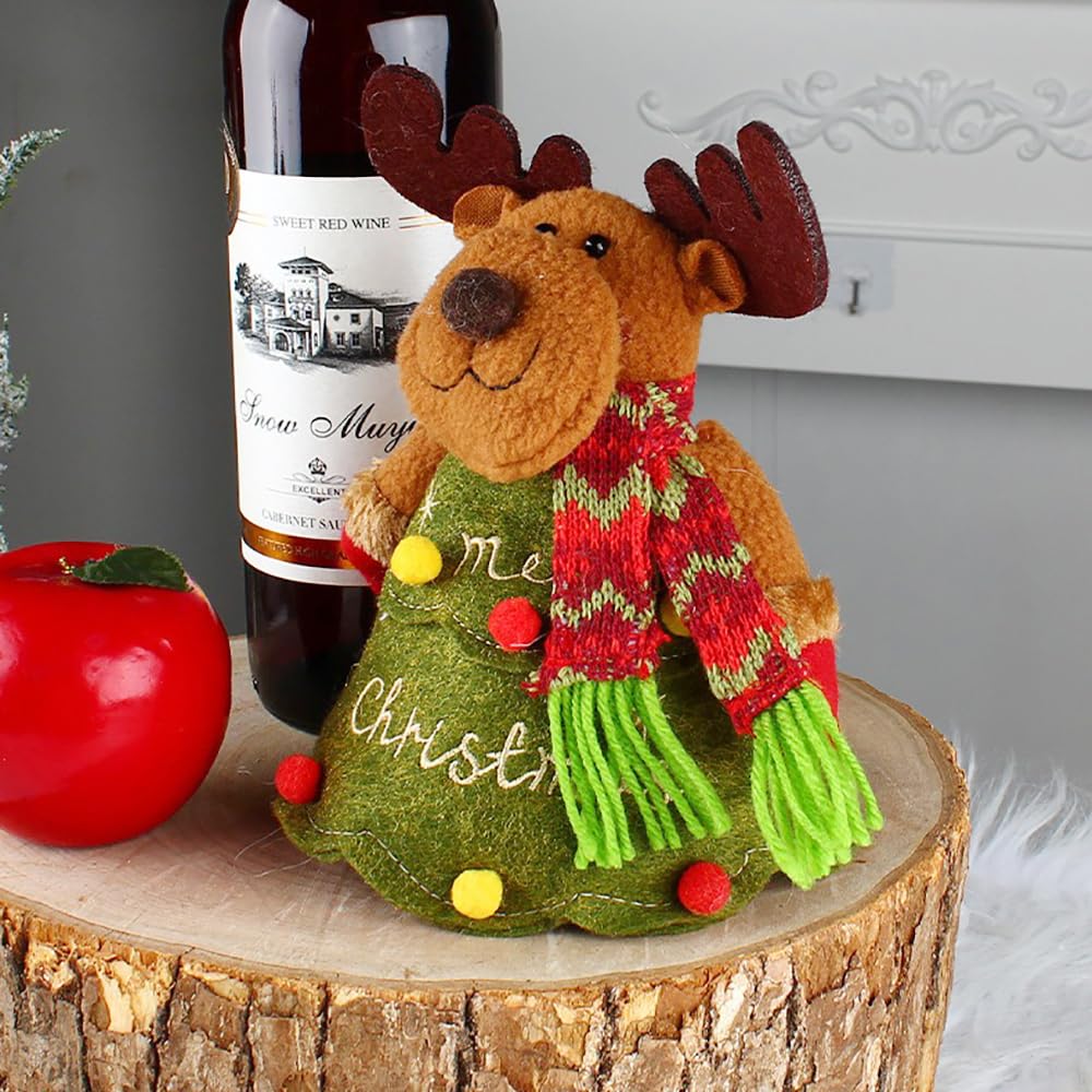 WGXIA 6Pcs Flax Christmas Apple Bags Zipper Reusable 2026 New Chritmas Eva Santa Snowman Snowflake Deer Shaped Apple Candy Bags Bulk Storages For Chritmas Party Decor (B-3pcs)