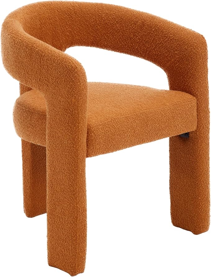DAYALANE Boucle Dining Chairs Set of 2, Upholstered Sherpa Kitchen Chairs with Arms Comfy Barrel Side Chair for Living Room/Dining Room/Reception, Windsor Tan