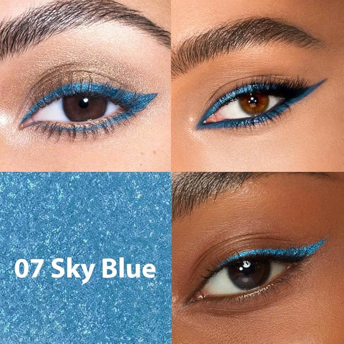 Kaely 2Pcs Sky Blue Green Waterline Pencil Eyeliner, Sharpenable Multi-Use Gel Eyeliner Pencil, Eye Liner Waterproof Smudge proof, Smooth Eye Makeup Liners, delineador de ojos contra el agua, 07+08