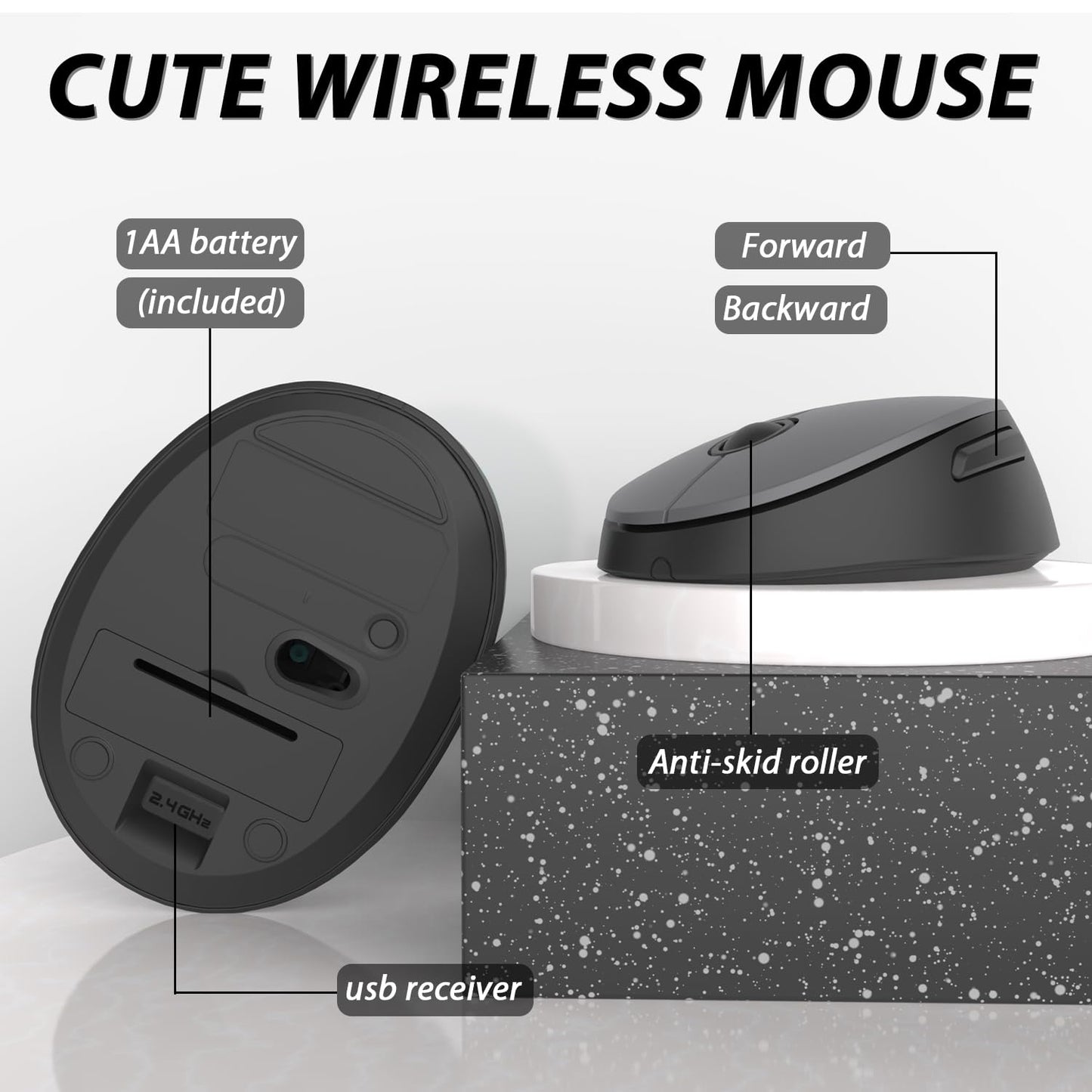 Wireless Keyboard Mouse Combo, Colorful Mouse And Keyboard Combo, 104 Keys Cute Wireless Keyboard With Number Pad For Windows, C