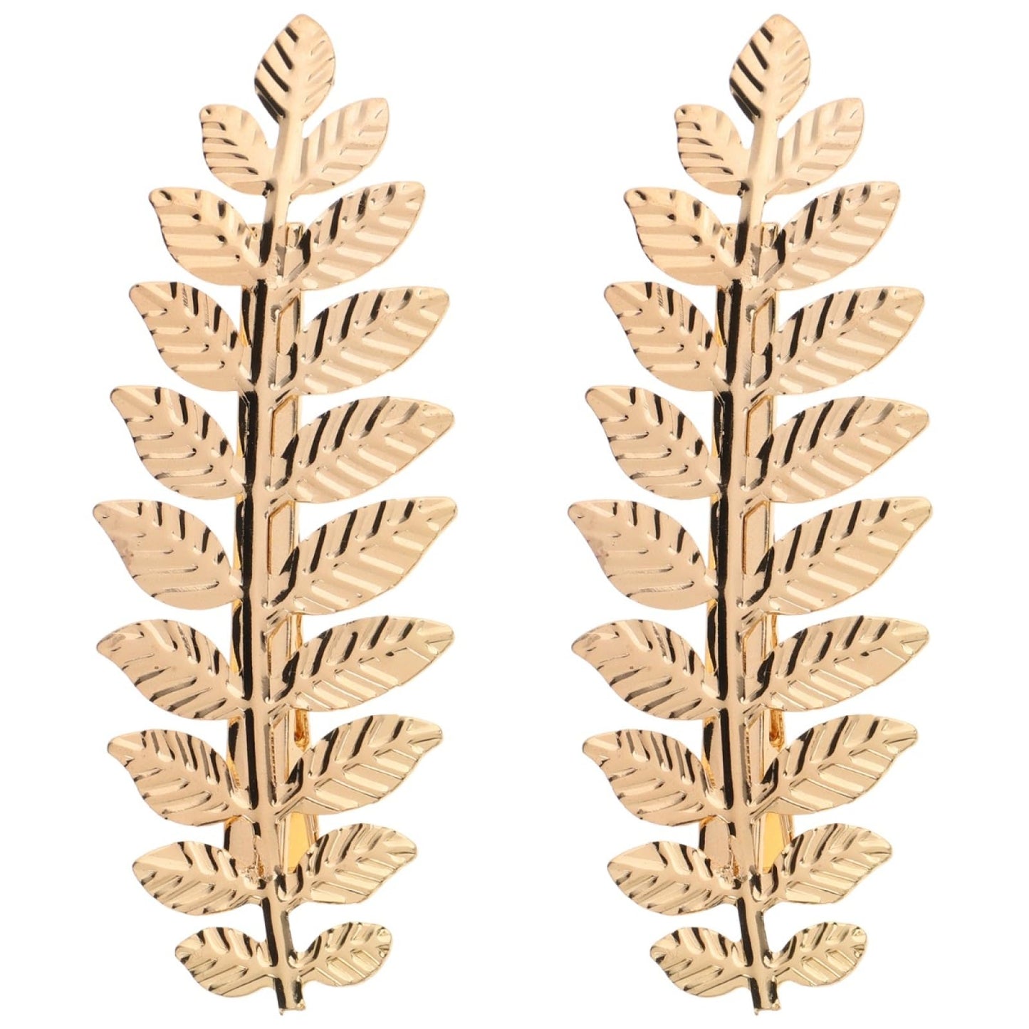 2pcs Hair Clip Gold Toga Party Halloween Greek Goddess Costume Golden Leaf Alligator Hair Barrettes Vintage Hair Bang Ornament