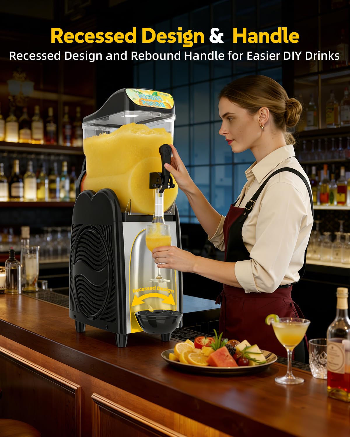 GSEICE Slushie Machine for Home 4 Gallons Single Slushy Machine for Margaritas Slushy’S Frozen Drinks, 110V/60Hz Frozen Drink Machine for Family Reunion Birthday Wedding Parties