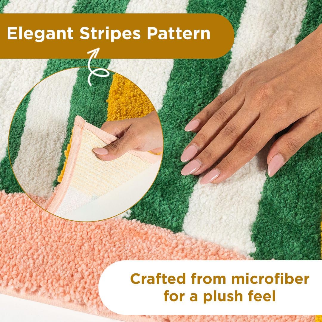 Folkulture Bathroom Rugs | (20 x 30) Bathmats for Bathroom or Microfiber Bath Rug | Quick Drying Washable Non Slip Bath Mat for Washroom | Toilet Mat or Microfiber Rugs for Entryway Rug