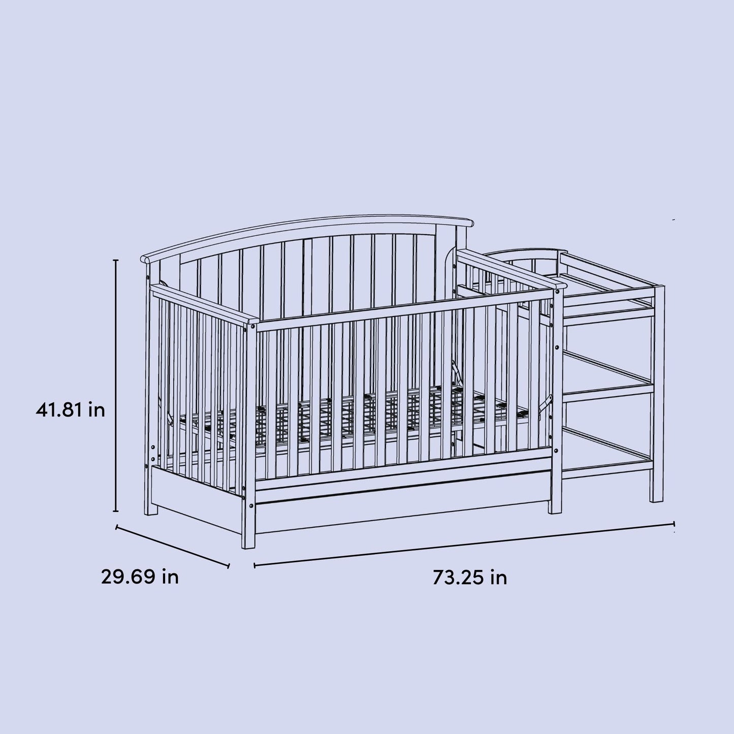 Storkcraft Steveston 5-in-1 Convertible Crib & Changer – GREENGUARD Gold Certified, Fits Standard Crib Mattress, Converts to Toddler Bed and Full Bed, 4 Adjustable Mattress Heights (White)