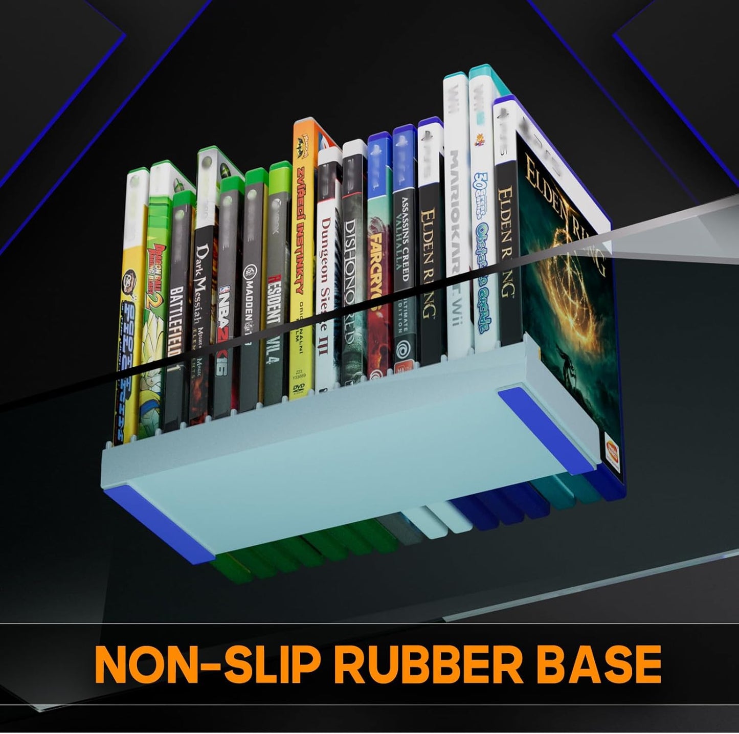 Nargos Video Game Storage Holder for for PS5/ PS4/ PS3/ PS2/ Xbox One/Xbox 360 and Xbox Series X/S/Wii/Switch/Switch 2 Game Cases, DVD and Blu-Ray Organizer for Desk (2, White)