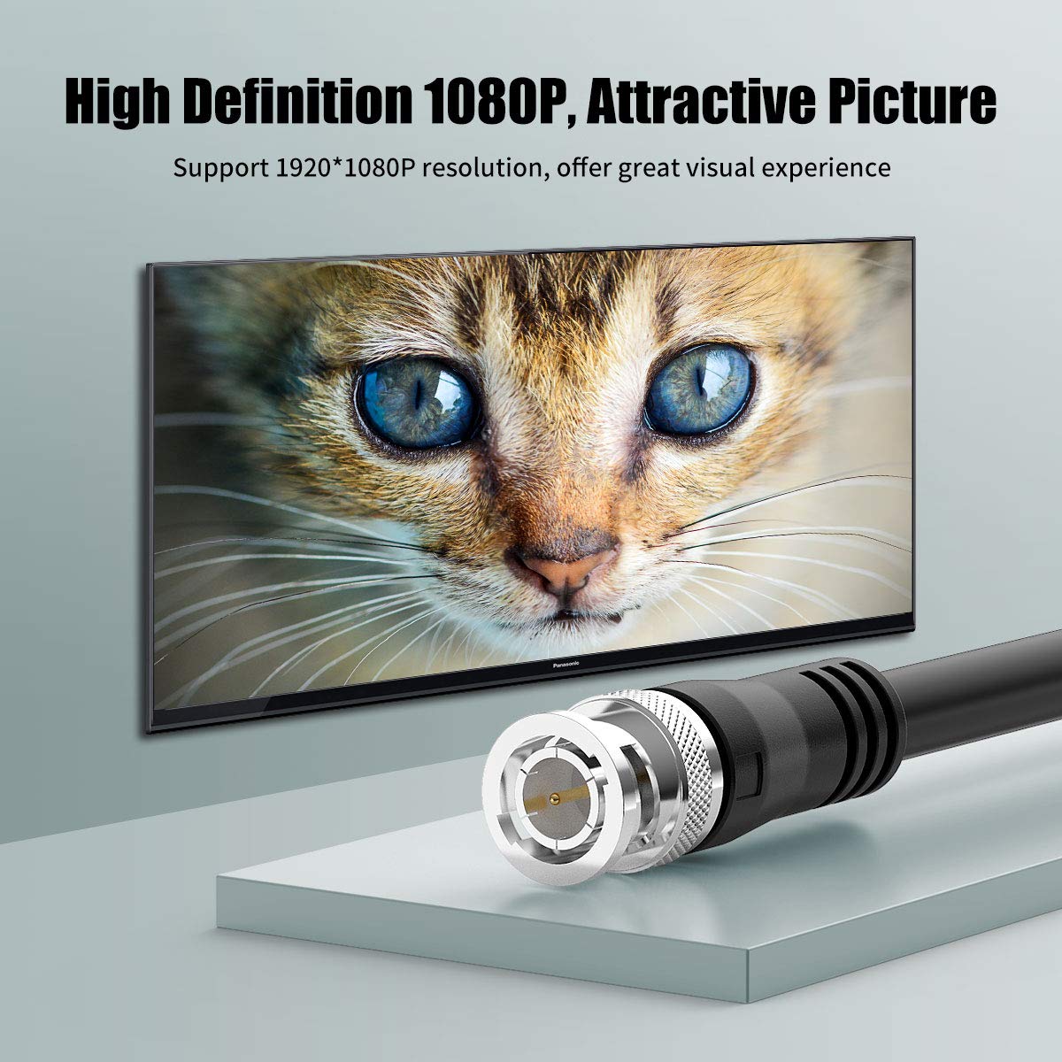 Bifale 25Ft 3G Hd-Sdi Heavy Duty Bnc To Bnc 75 Ohm 1080P Video Coaxial Cable For Cctv Systems