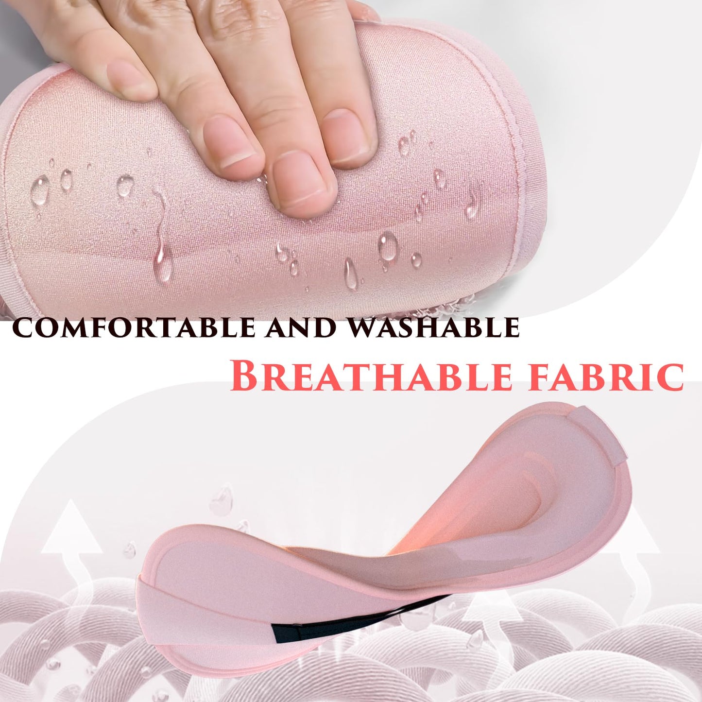 Weighted Eye Mask Cover for Sleeping - Eye Masks for Sleep with Adjustable Strap, Lash Extension Eye Covers for Women Men, 3D Contoured, Plane Travel Essentials, Blindfold for Meditation (Pink)