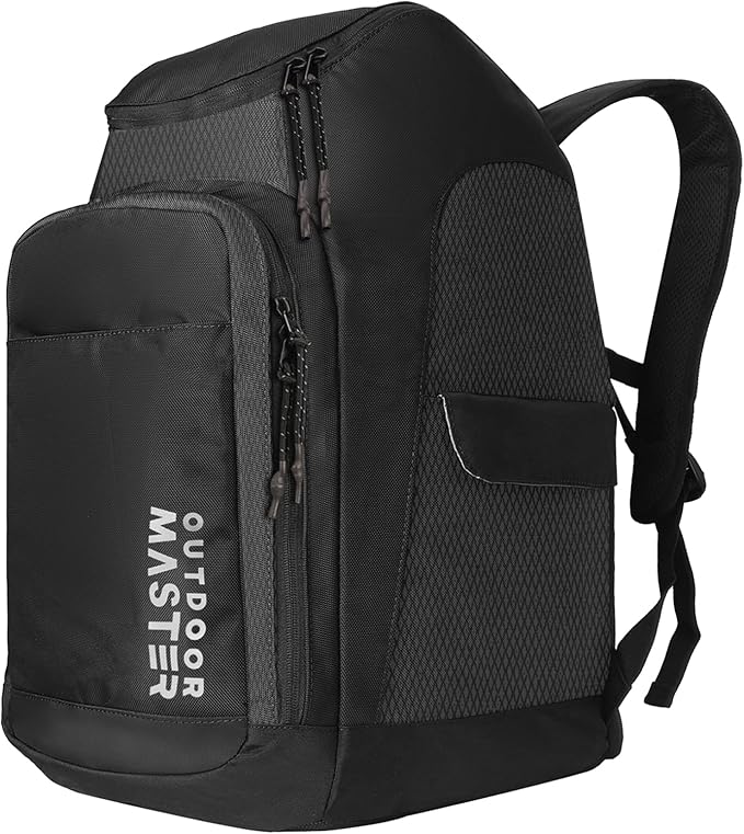 OutdoorMaster 50L Ski Boot Bag-Ski and Snowboard Boots Travel Backpack with Helmet Compartment | Waterproof Exterior & Bottom
