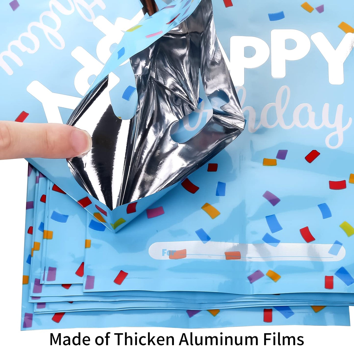 PintreeLand 6.7 * 9.8inch Happy Birthday Party Favor Bags 40 PCS, Plastic Goodies Loot Gift Bags Bulk for Kids Baby Girls & Boys Birthday Party Supples (B Style 40 Packs)