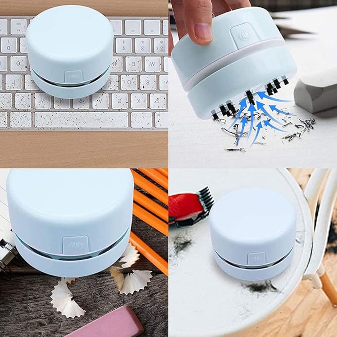 Desktop Vacuum Cleaner Mini Table Dust Diamond Paint Sweeper 8.5x6.3cm No Battery