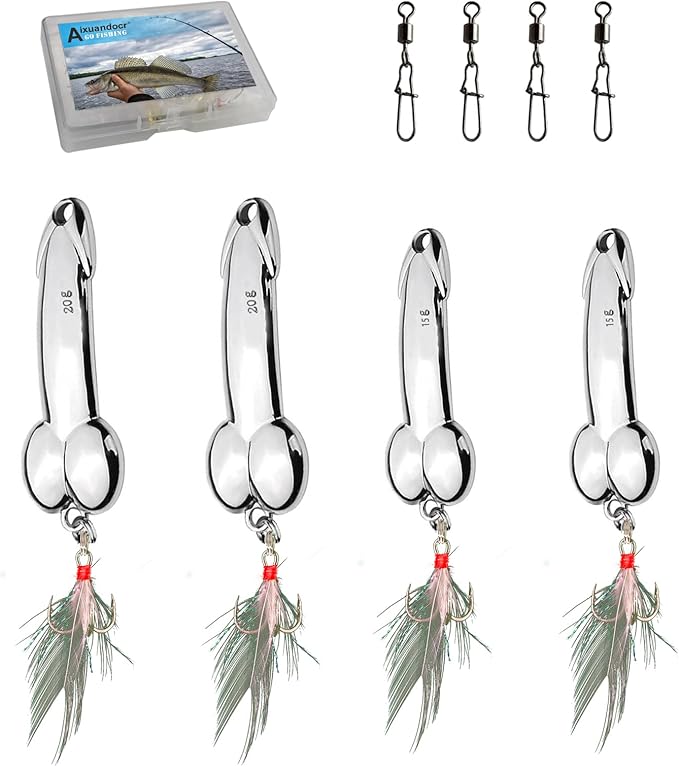 Bass Fishing Lure, Fishing Spoons, Topwater Fishing Lures with Trebles Hooks, Trout Fishing Lures, Fishing Tackle for Fres...