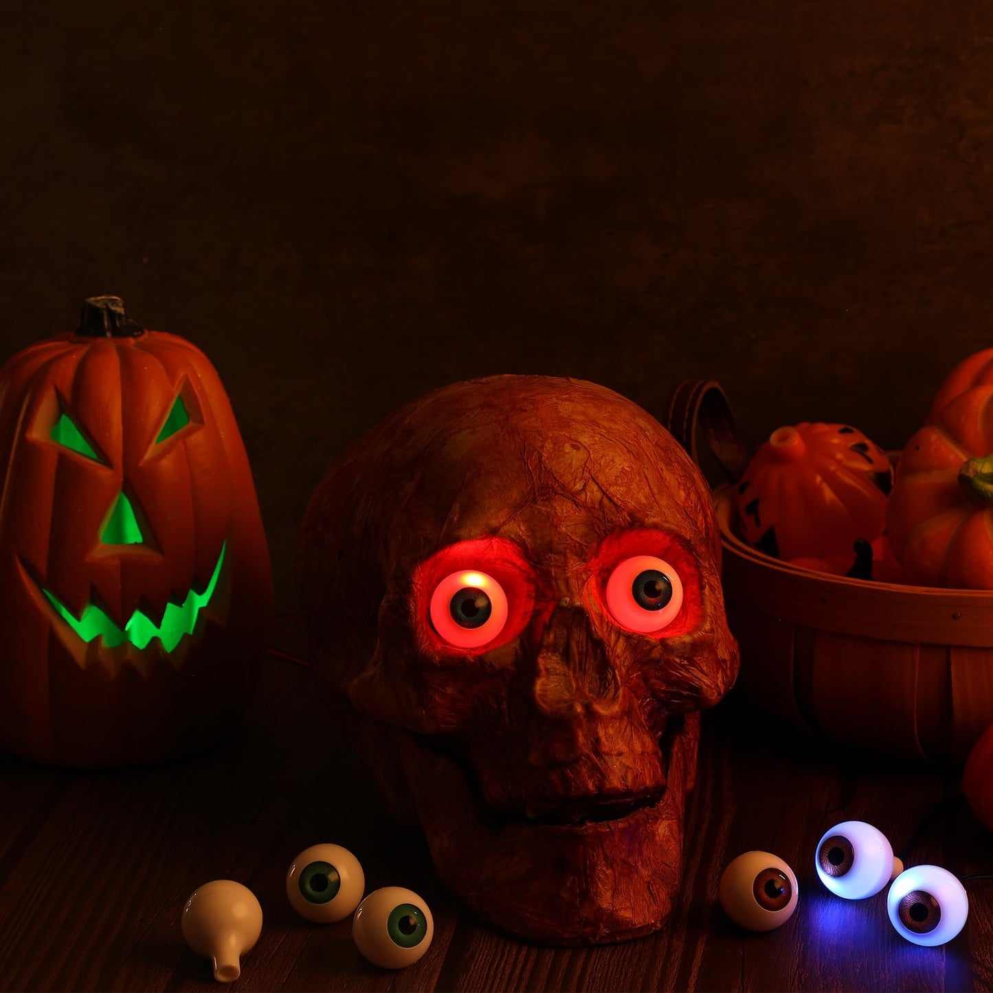 Lenwen 8 Pack Halloween LED Glowing Eyes with Effect Controller and Plastic Eyeballs, Battery Not Included