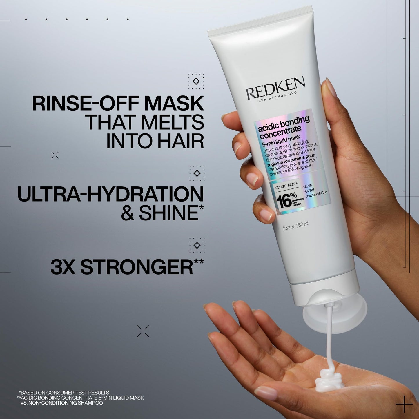 Redken Bonding Hair Mask for Dry, Damaged Hair Repair | Acidic Bonding Concentrate | Hydrating 5 Minute Hair Mask | For All Hair