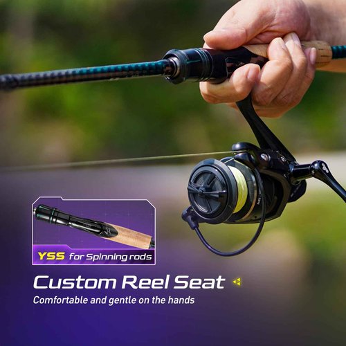 HANDING Magic L Bass Fishing Rod 7' Medium Light Spinning Rod 2-Piece Moderate Fast with Fuji Guide Rings and 30T+24T Carbon Fiber for Trout Bass Walleye