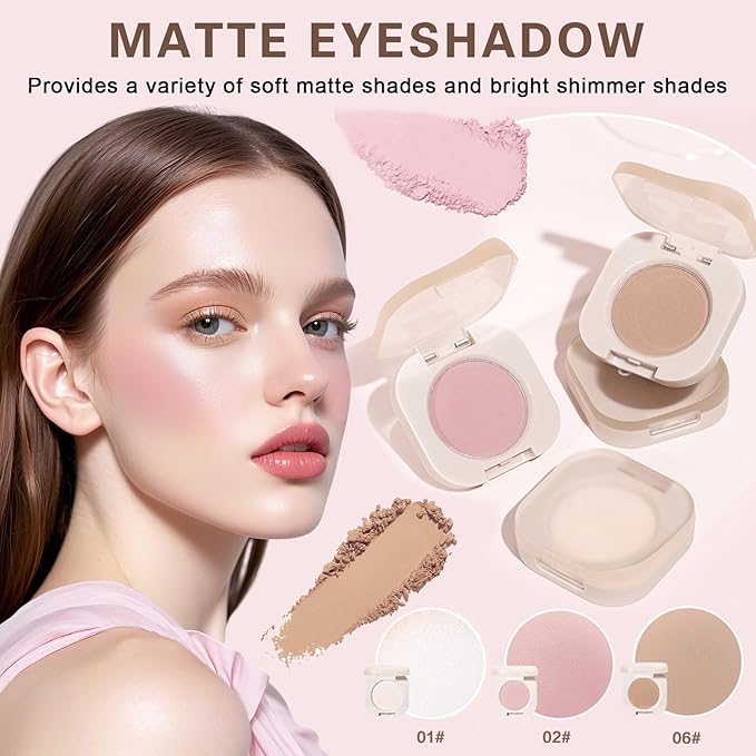 Brown Eyeshadow,Lightweight Matte Eyeshadow Makeup,Ultra-fine Smooth Powder,Lightweight Blendable Formula,Sombras de Ojos Profesional (06 Milk Tea)