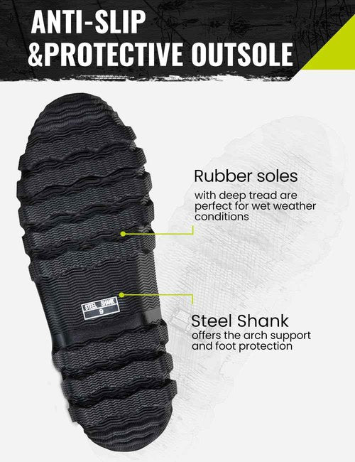 TIDEWE Rubber Boots for Men Multi-Season, Waterproof Rain Boots with Steel Shank, 6mm Neoprene Sturdy Rubber Outdoor Hunting Boots Size 12 (Next Camo G2)