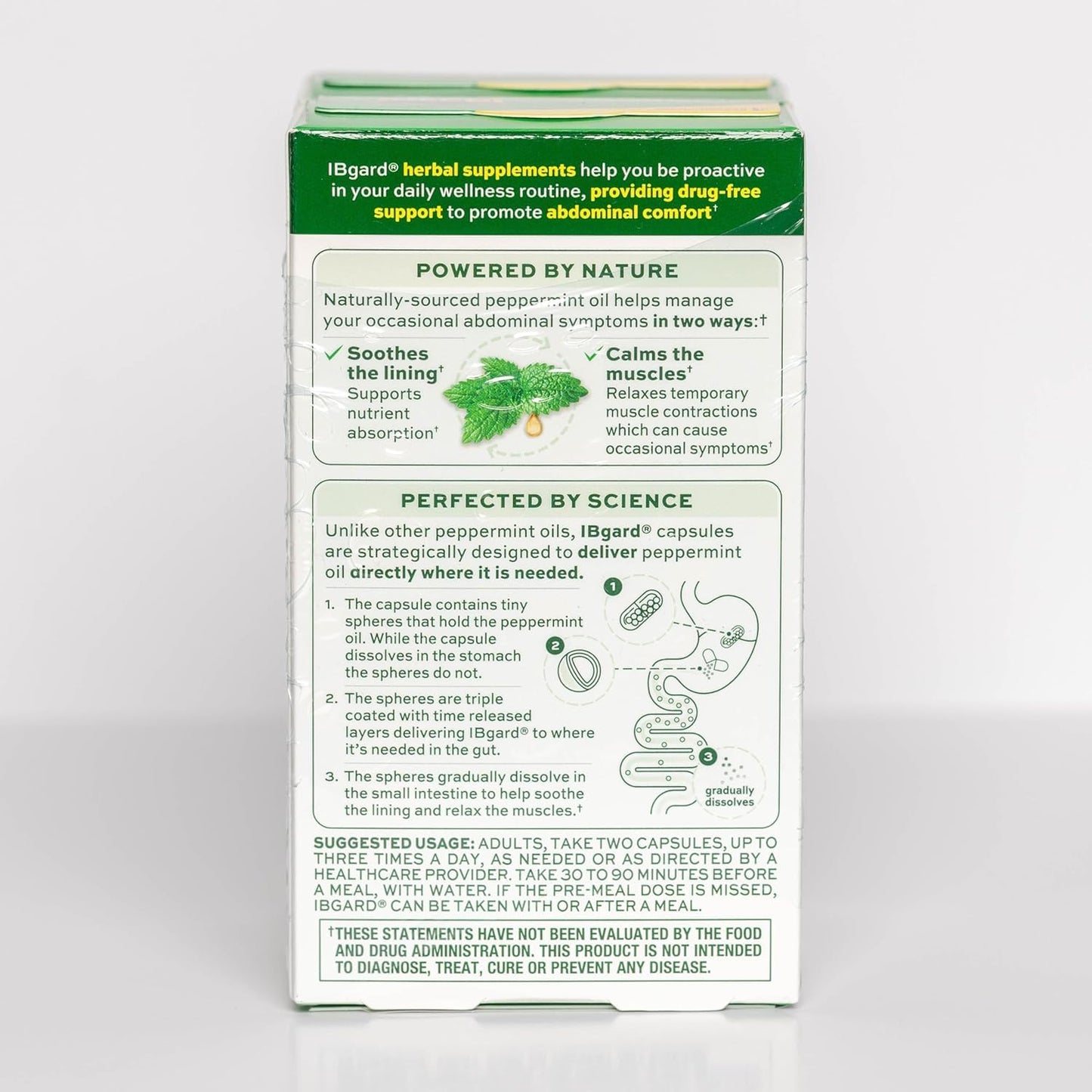 IBgard Gut Health Supplement, Peppermint Oil Capsules for Abdominal Comfort, 96 Capsules