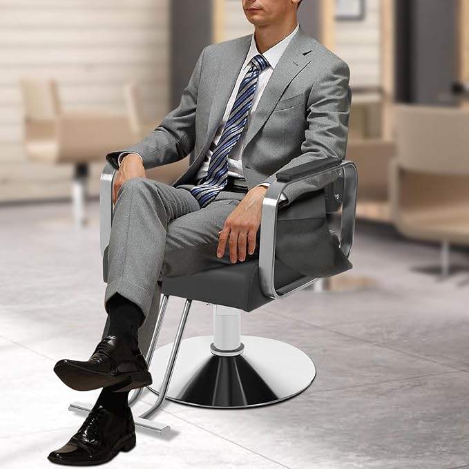 Barber Chair Salon Chair for Hair Stylist Hair Chair for Barbershop Home Height Adjustable & 360° Swivel Styling Salon Chairs Spa Beauty Salon Equipment, Max Load Weight 440Lbs