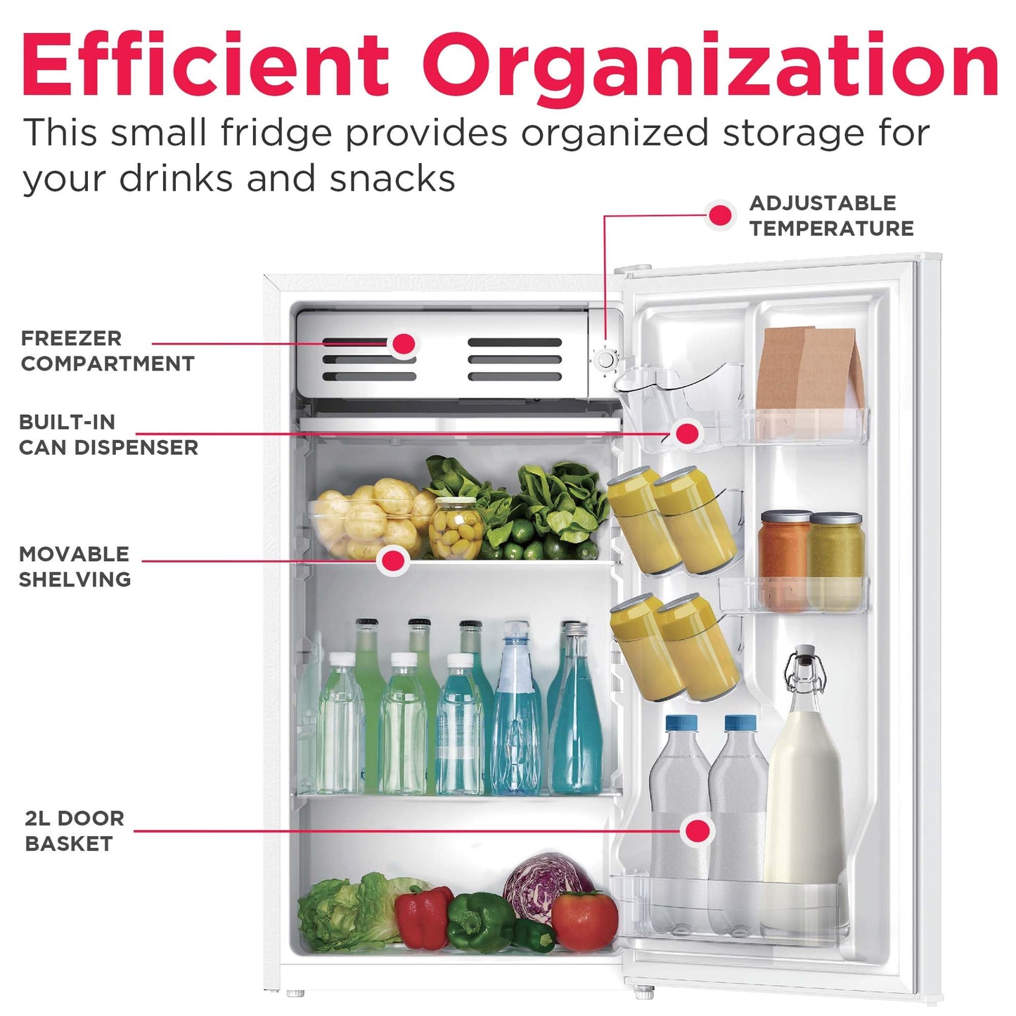 Frigidaire EFR331-WHITE 3.2 Cu ft Eraser Board Mini Compact Dorm Fridge (White)