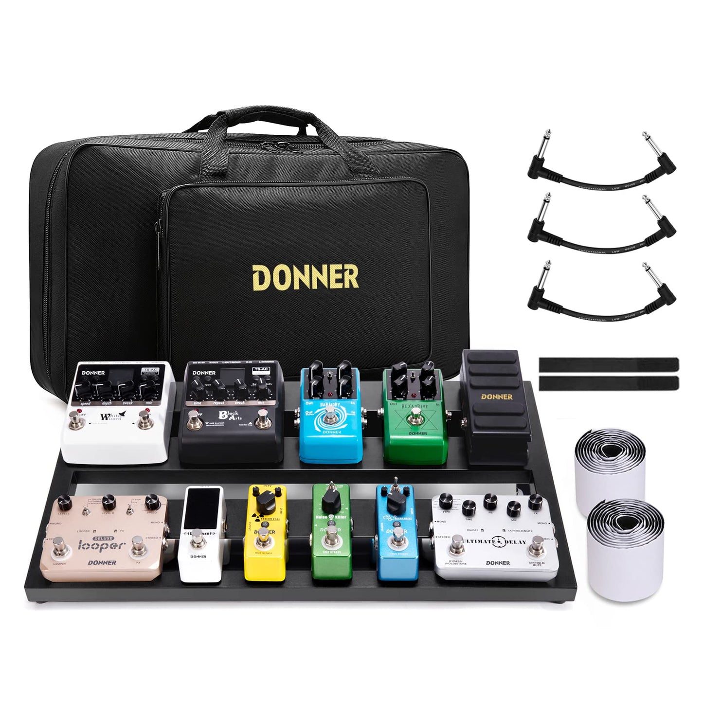 Donner Guitar Pedal Board Case Db-3 Aluminium Pedalboard 20 X 11.4 X 4 With Bag