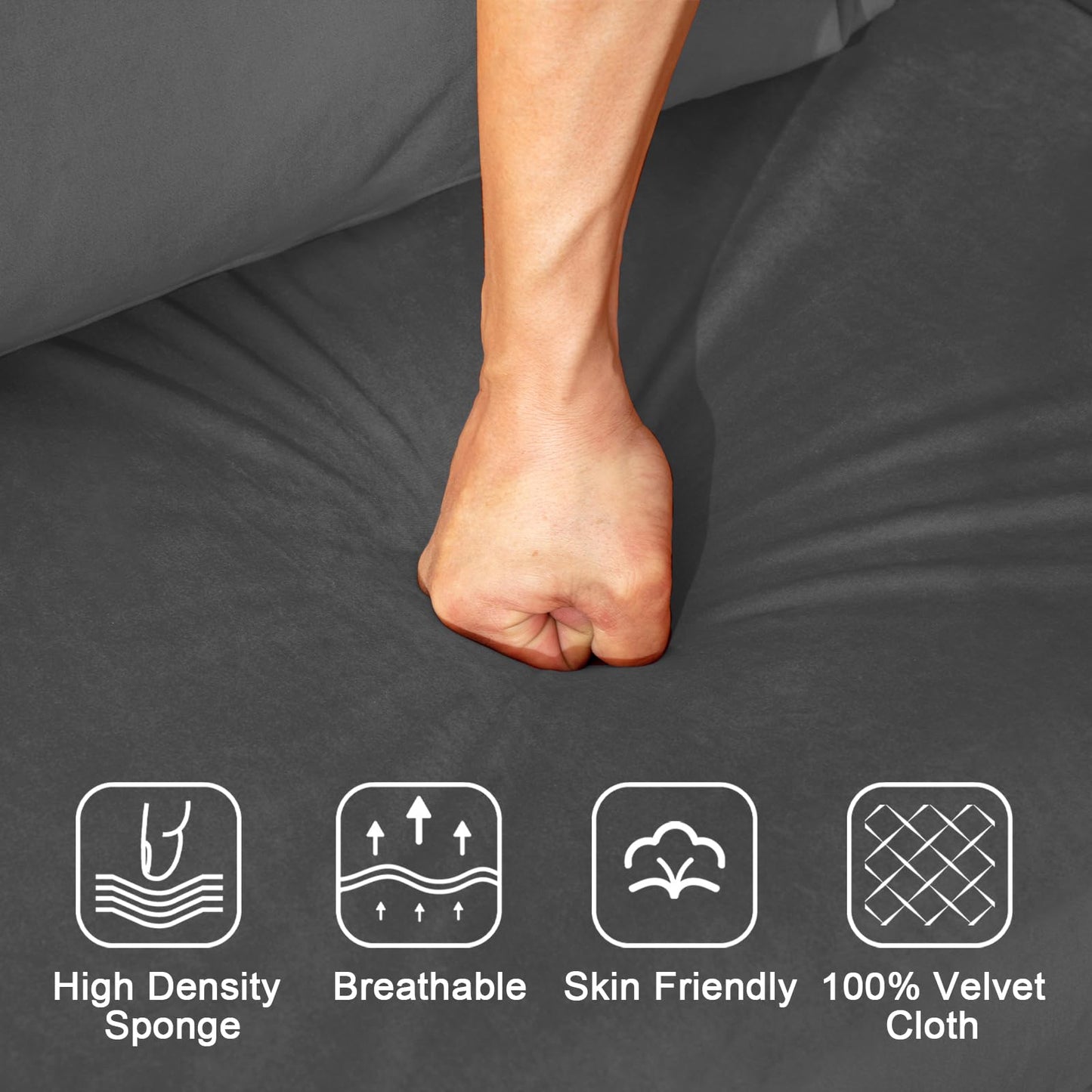 dannratch 70'' Futon Sofa Bed Velvet Convertible Sleeper Sofa Tufted Couch Bed with Adjustable Armrests and Backrest, Modern Loveseat Sleeper Bed with 2 Bolster Pillows for Living Room, Bedroom, Grey