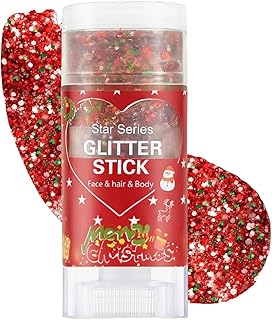 Christmas Body Glitter Stick,Face Hair Glitter for Women Makeup,Waterproof Hair Glitter,Singer Concert Festival Rave Hallo...