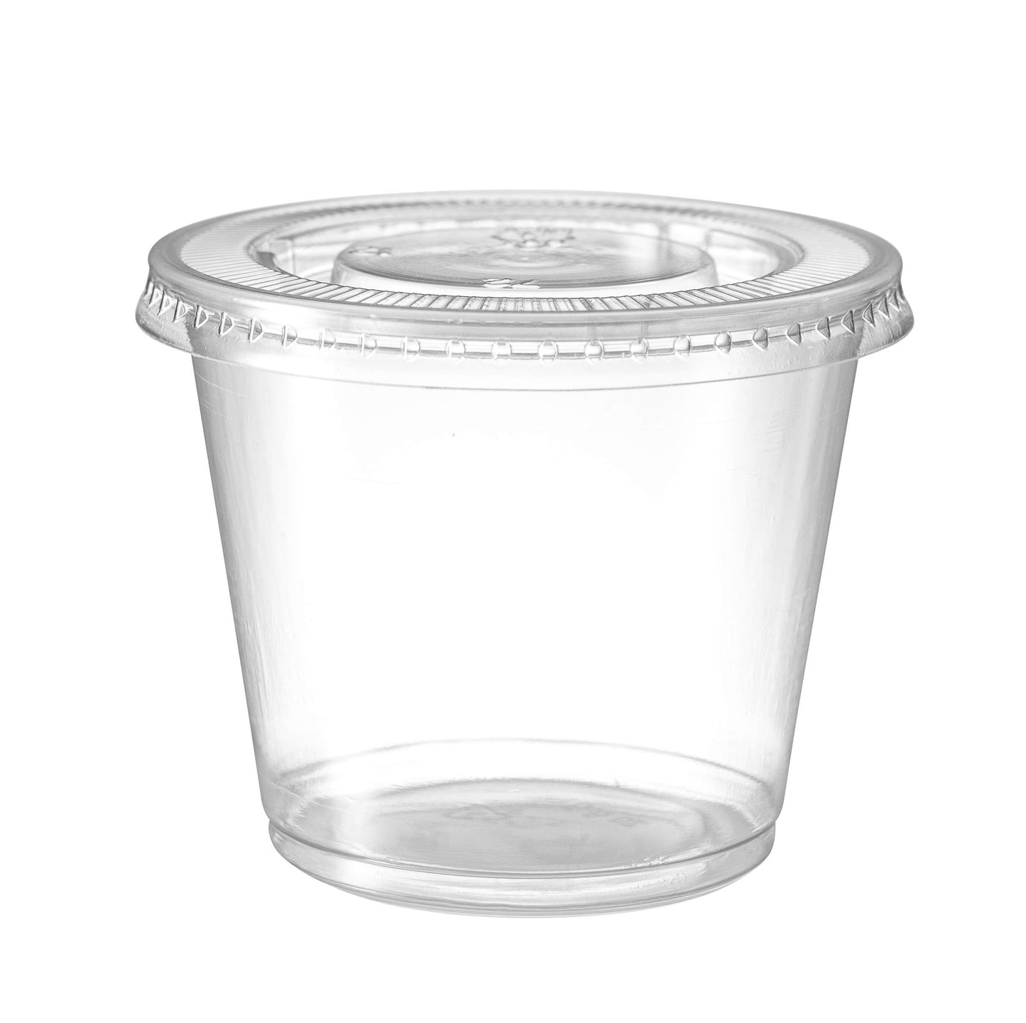 Zeml Portion Cups with Lids (5.5 Ounces, 100 Pack) | Disposable Plastic Cups for Meal Prep, Portion Control, Salad Dressing, & Medicine | Small Plastic Condiment Container