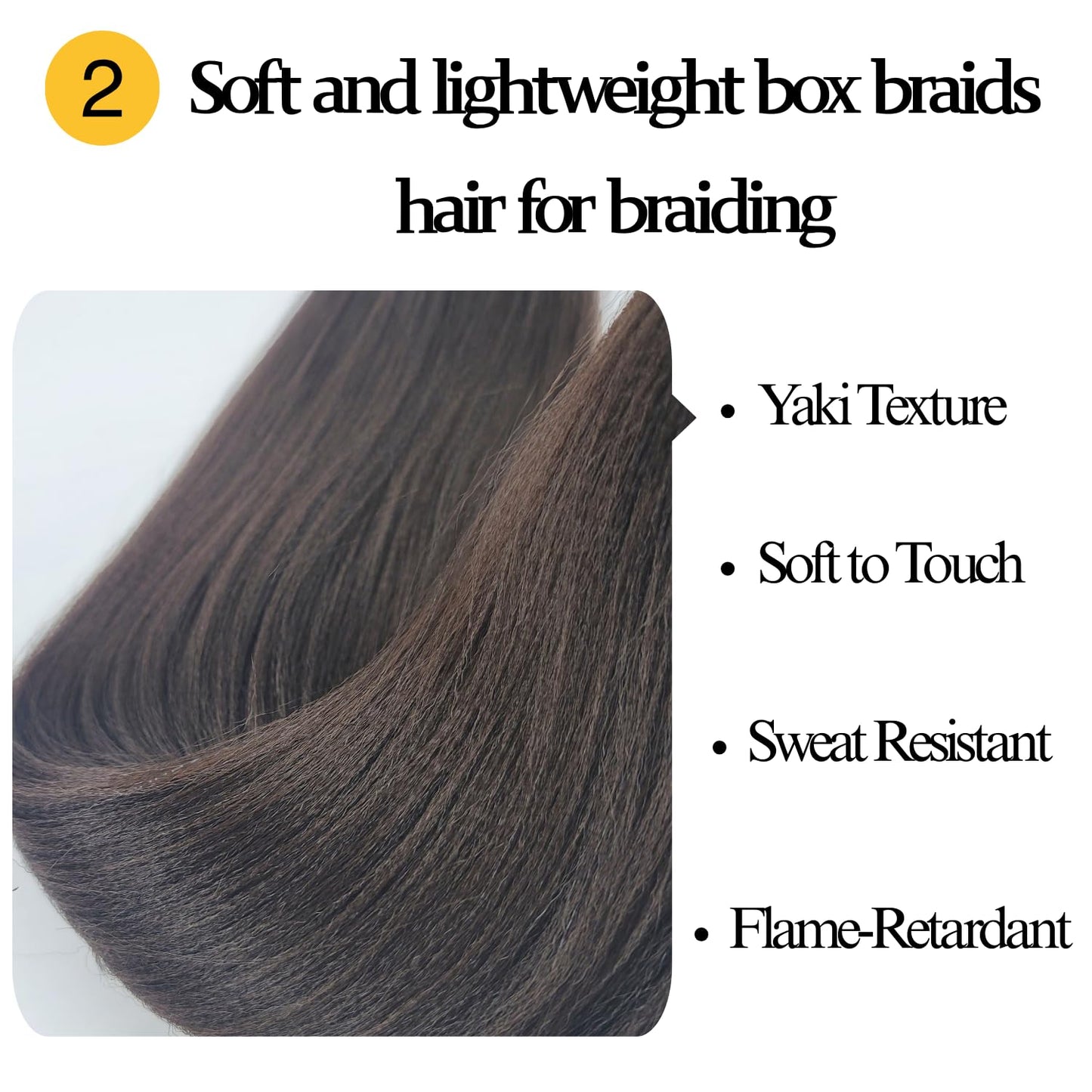 Dark Brown Pre-stretched Braiding Hair hypoallergenic ez braid Color 4 pre stretched braiding hair Extensions for Knotless Box B