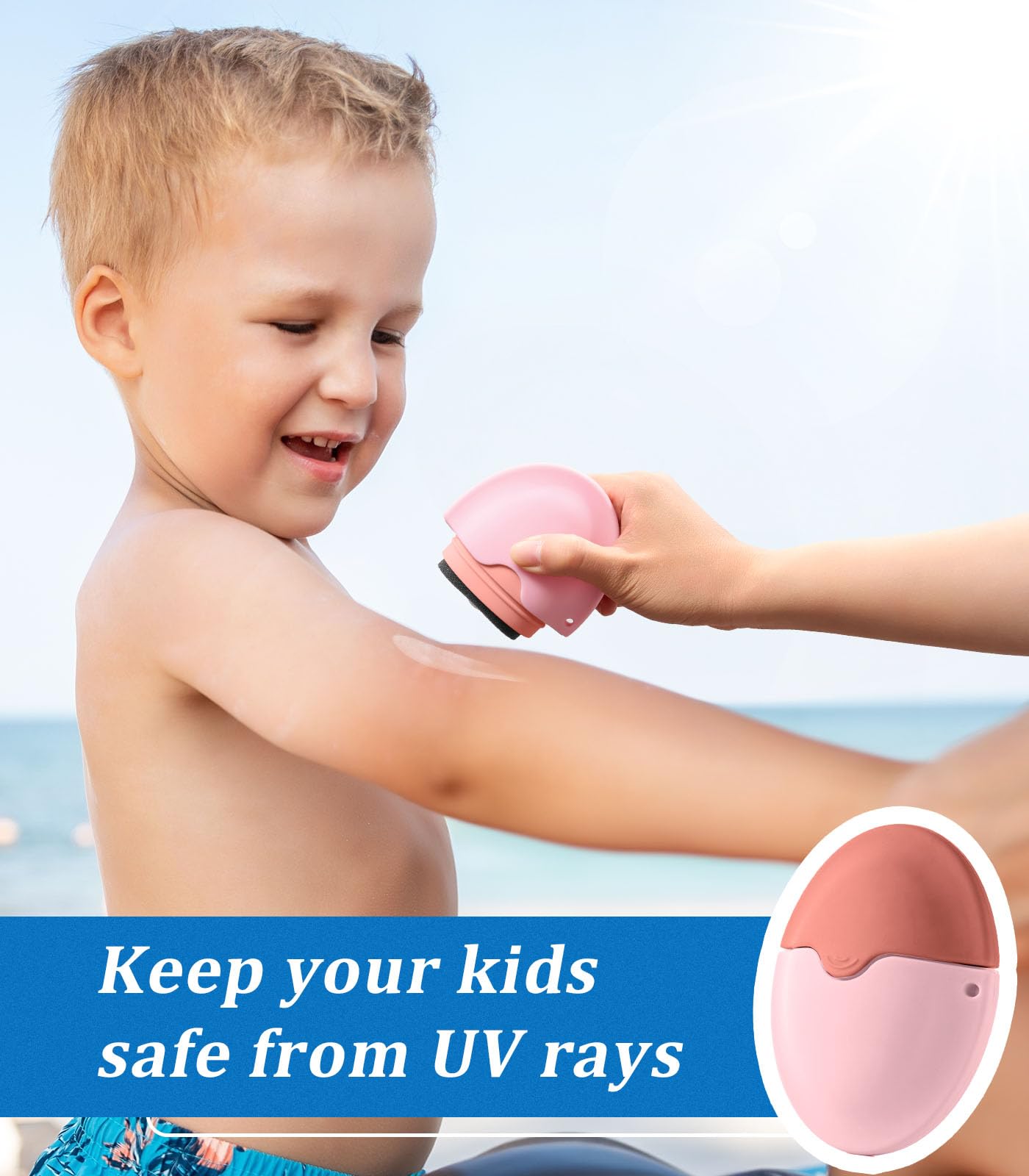 KYHDIYA Sunscreen Applicator - Refillable Roll on Sponge Sunscreen, Suncream & Lotion Applicator For Kids, Adults & Families - T