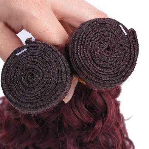 Giginger Bundles Human Hair Burgundy 99J Deep Wave Human Hair Bundles 16 18 20 inch Wine Red Unprocessed Quick Weave Soft Sewn In Hair Extensions for Black Women