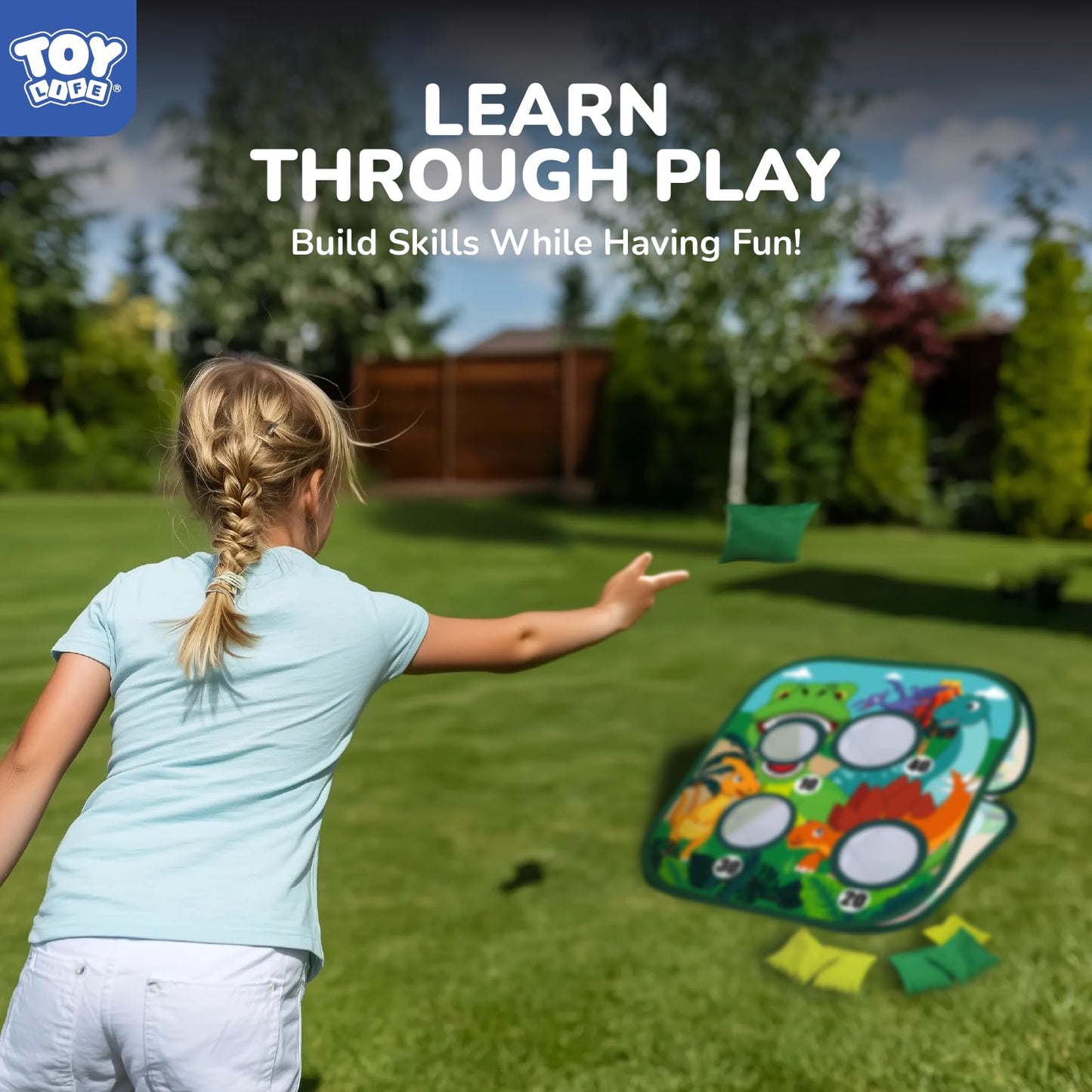TOY Life Toddler Outdoor Toys for Kids Ages 4-8, Bean Bag Toss, Outside Yard Games for Kids Cornhole, Indoor Lawn Backyard Games Birthday Family Party Toddler Game, Gift for Boys 3 4 5 6 7