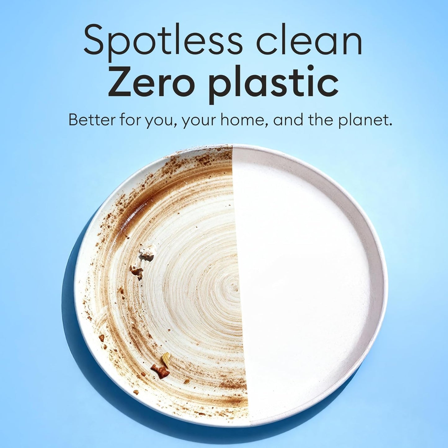 Vove Plastic-Free Dishwasher Tablets, 60 Pack - All-in-One Plant-Based Formula with 2x Enzyme Power - Tackles Stubborn Stains, No Pre-Rinse Needed, Biodegradable & Concentrated, Fragrance-Free