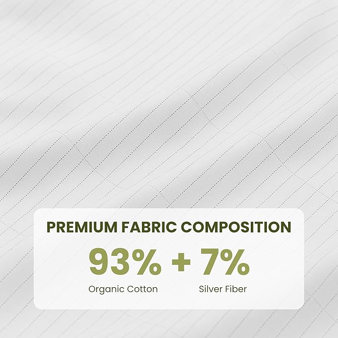 ELECTRAWAVE Premium Custom-Sized Grounding Sheet 24" x 104", Grounding Pillowcases – 93% Organic Cotton, 7% Pure Silver Fiber, Earthing Sheet Sleep Support, Wellness Naturally