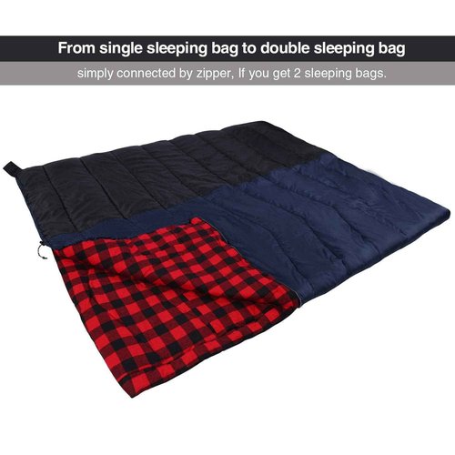 REDCAMP Cotton Flannel Sleeping Bag for Camping Backpacking+Envelope Sleeping Bag
