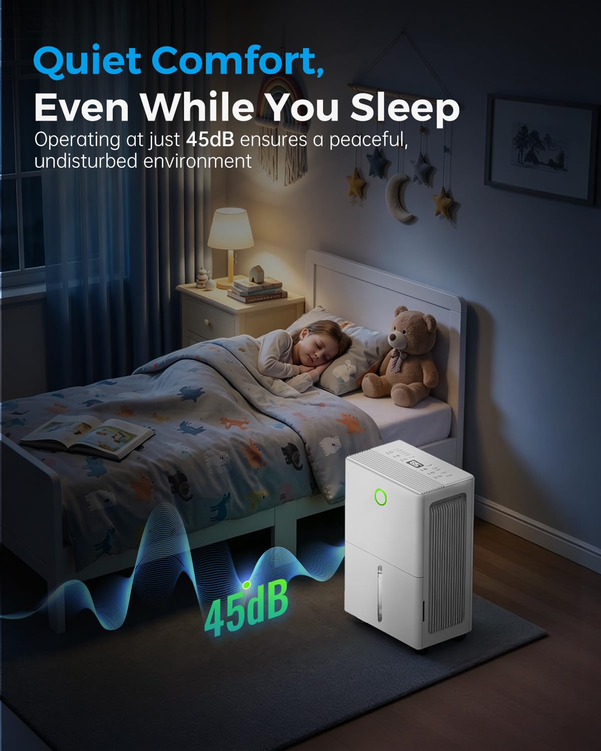 AILINKE Dehumidifier for Basement with Drain Hose, 30 Pint Dehumidifiers for Home up to 2000 sq ft, Dehumidifier for Bathroom with Auto Humidity Control, Dehumidifiers for Bedroom, 24H Timer, White