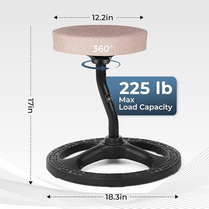 Upaloop ADHD Chair for Kids, Yoga Chairs for Adults, Wobble Stool Active Flexible Seating Desk Chair with Non-Slip Base and Washable Seat Cover for Stability, Balance, Yoga, Office, School, Classroom
