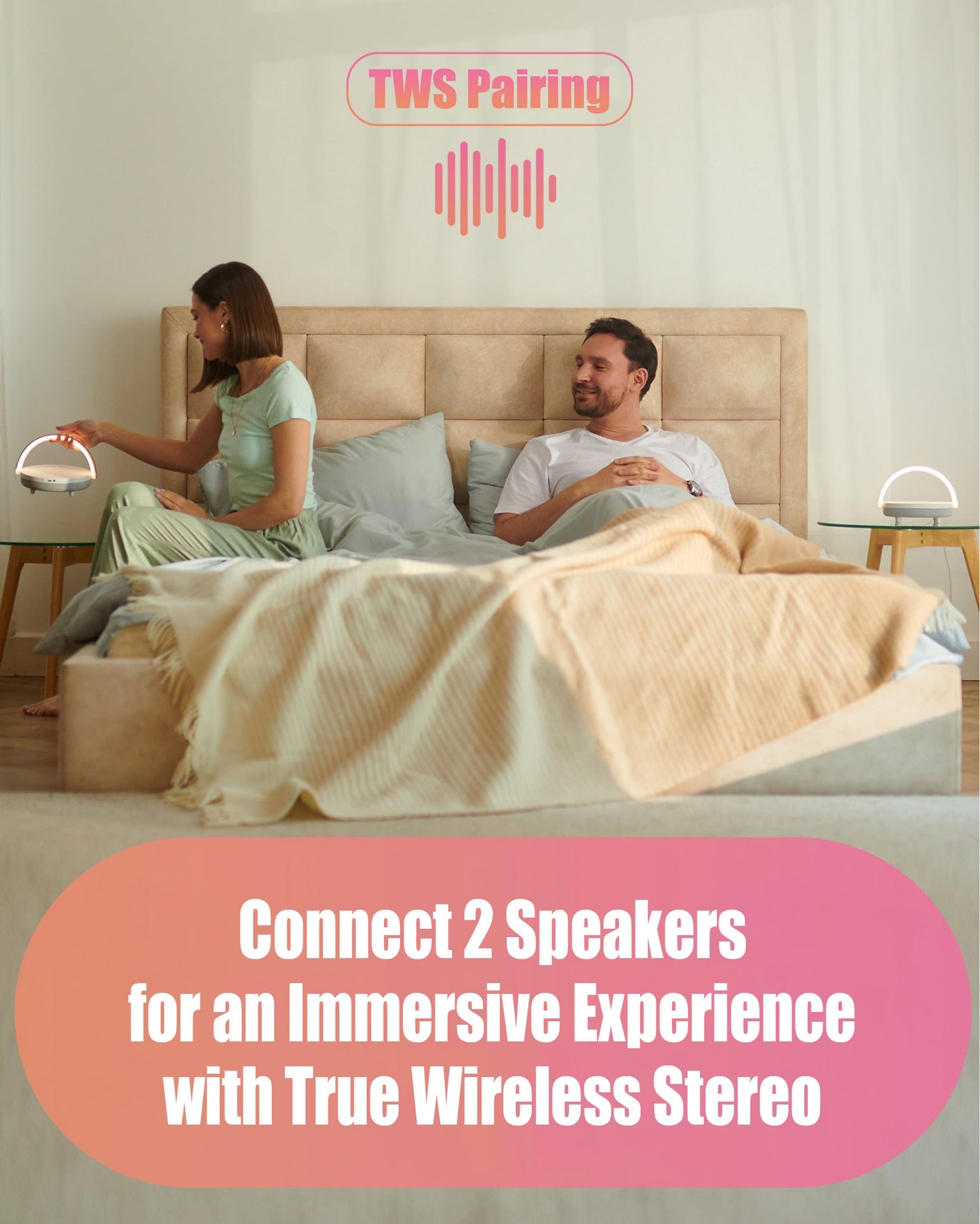 BELMAK Bedside Lamp with Wireless Charger, 6 in 1 Touch Bedside Lamp, Portable Bluetooth Speaker, Birthday Gifts for Women, Gift for Her, Mom, Dad, Mens Gifts for Birthday Unique