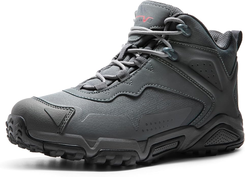 NORTIV 8 Men's Waterproof Hiking Boots, Lightweight Tactical Boots for Men, Mid Ankle Men's Hiking Boots for Trekking Trai...