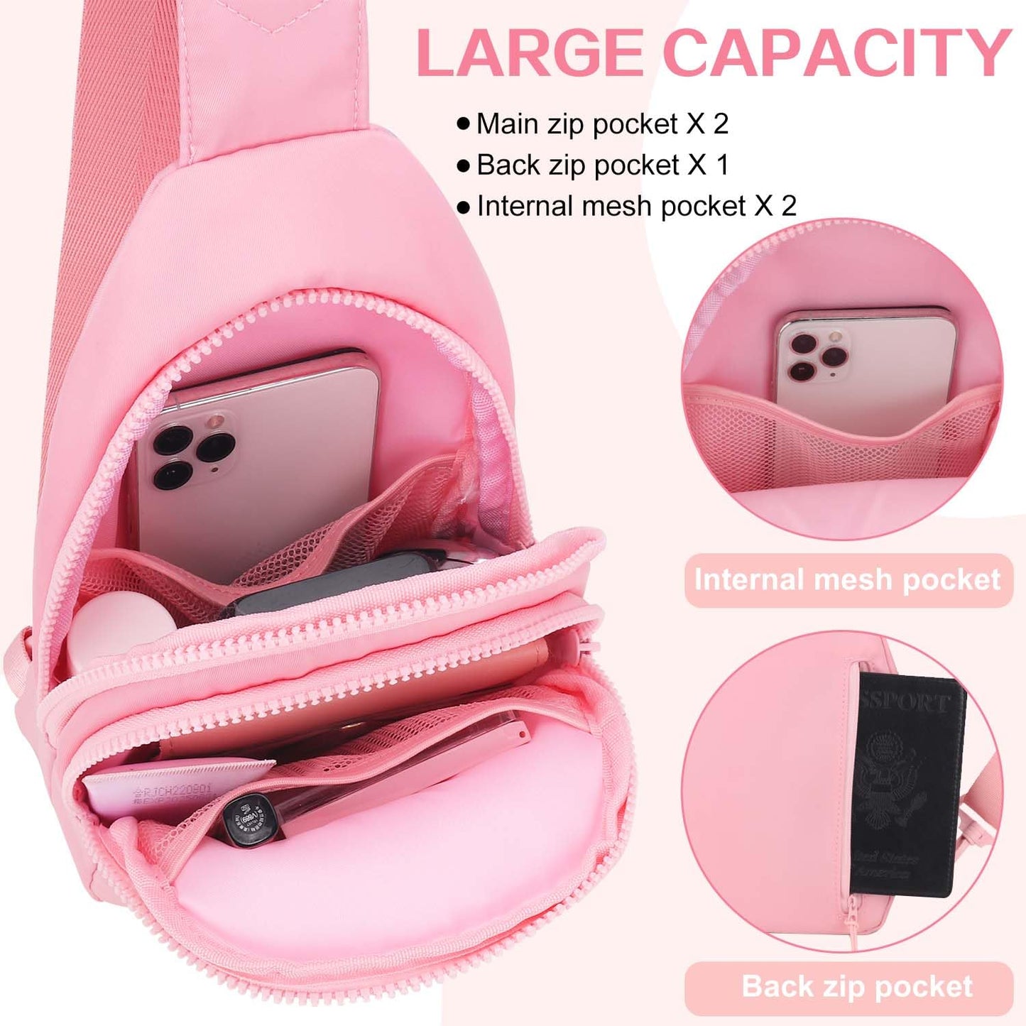 Birthday Gifts for for Girls Women- Personalized Initial Sling Bag Cross Body Bag Fashion Waist Packs Trendy Travel Fanny Pack with Initial Letter Patch Cute Stuff A
