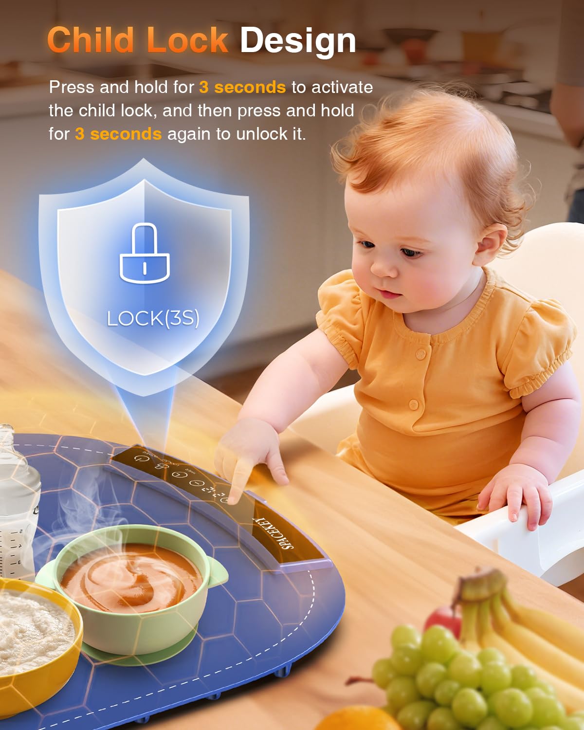 Warming Mat for Food - Roll Up Silicone Electric Warming Tray Full Surface Even Heating with 7 Temp Setting, 4 Hours Auto-Off, Raised Feet Protects Countertop, Food Warmers for Parties Buffet