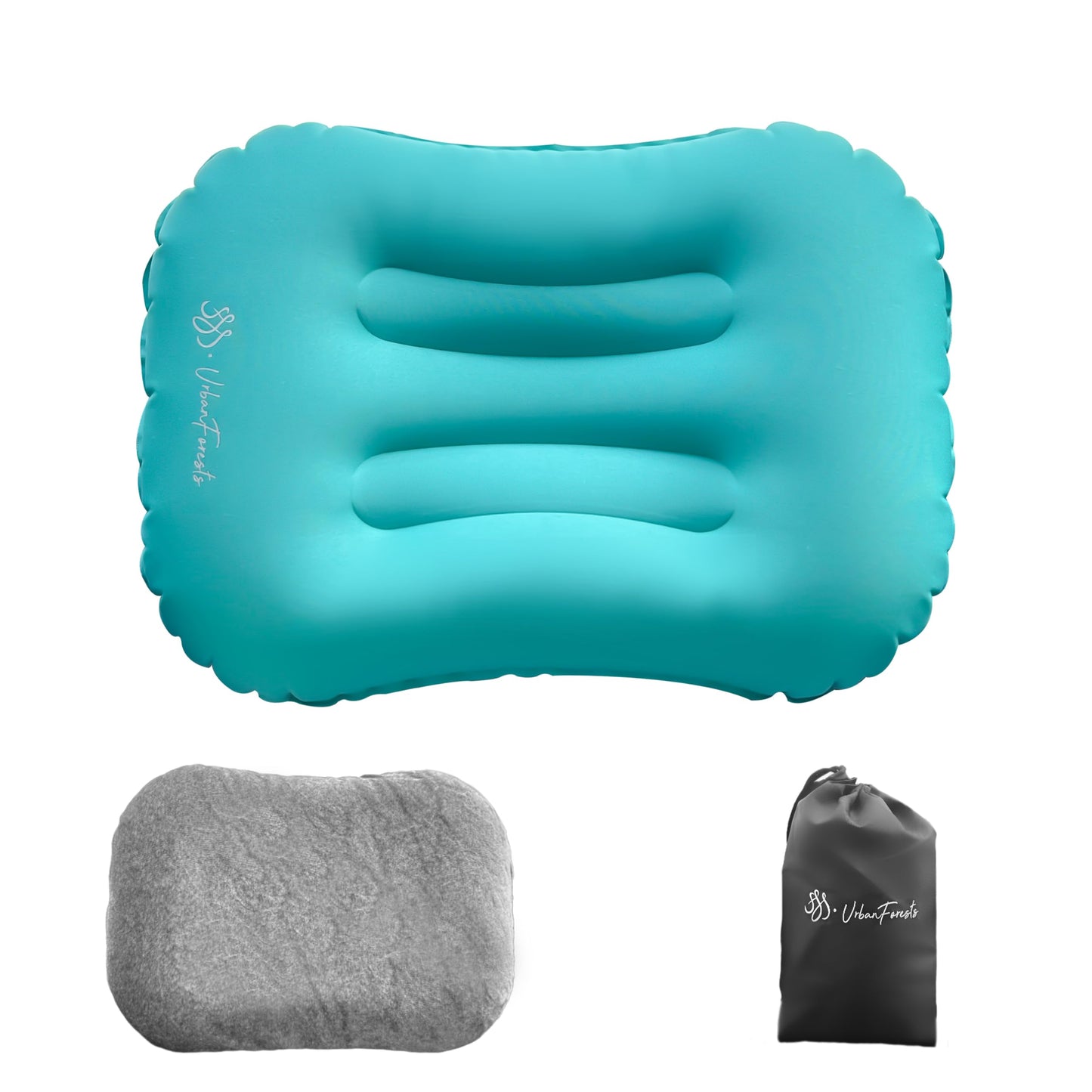 SSS·UrbanForests Ultralight Inflatable Camping Pillow – Compact & Ergonomic Travel Pillow for Neck and Lumbar Support – Waterproof, Portable for Hiking, Backpacking, Airplane & Outdoor Adventures