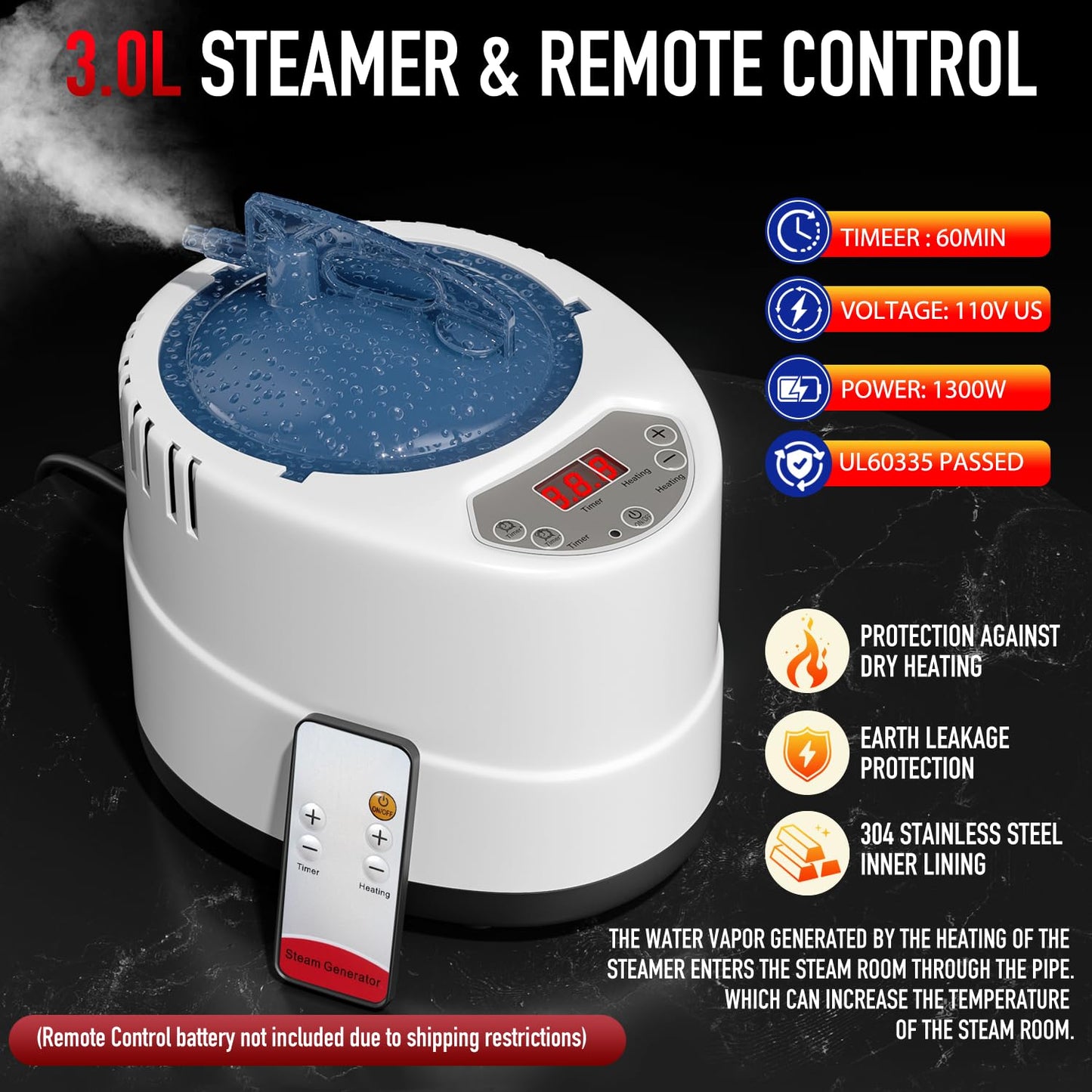 ISIDO Upgraded Infrared Steam Sauna with 660nm Red Light Therapy & 850nm Infrared Light Panel, 3L 1300W Steamer, Folding Chair, XXL Portable Sauna Personal Sauna Box Sauna Tent Home Sauna